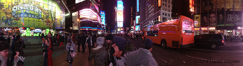 Times Square, NYC looking south on New Years Day 2014