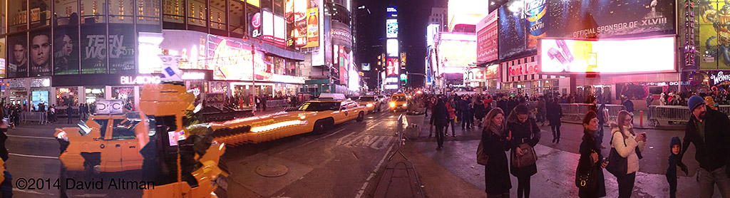 Times Square, NYC looking north on New Years Day 2014